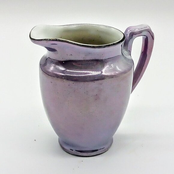 Vintage Gold Castle Chikusa Hand-Painted Lavender Lustreware Porcelain Creamer - Picture 1 of 6